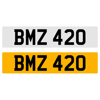BMZ 420 Number Plate Numberplate Registration BMW 420 420D Cherished Dateless Northern Irish NI