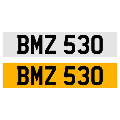 BMZ 530 Number Plate Numberplate Registration BMW 530 530D Cherished Dateless Northern Irish Ni