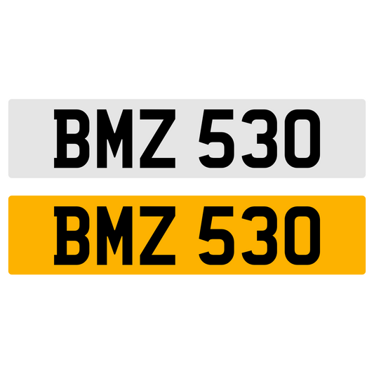 BMZ 530 Number Plate Numberplate Registration BMW 530 530D Cherished Dateless Northern Irish Ni