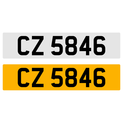 CZ 5846 Number Plate Numberplate Registration Cherished Dateless Northern Irish NI