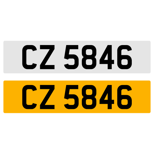 CZ 5846 Number Plate Numberplate Registration Cherished Dateless Northern Irish NI