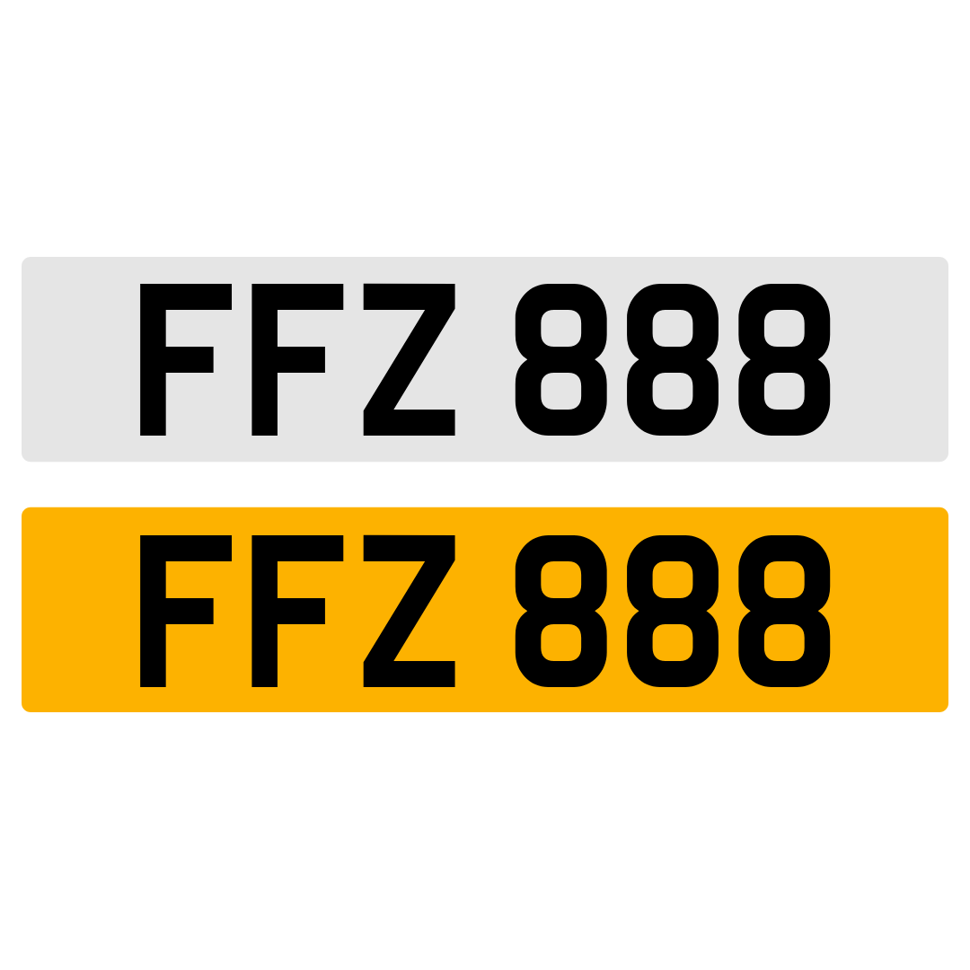 FFZ 888 Number Plate Numberplate Registration Cherished Dateless Northern Irish NI