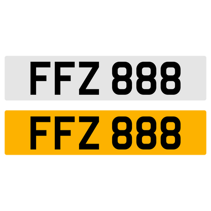 FFZ 888 Number Plate Numberplate Registration Cherished Dateless Northern Irish NI