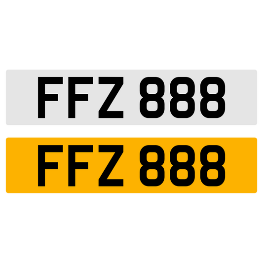 FFZ 888 Number Plate Numberplate Registration Cherished Dateless Northern Irish NI