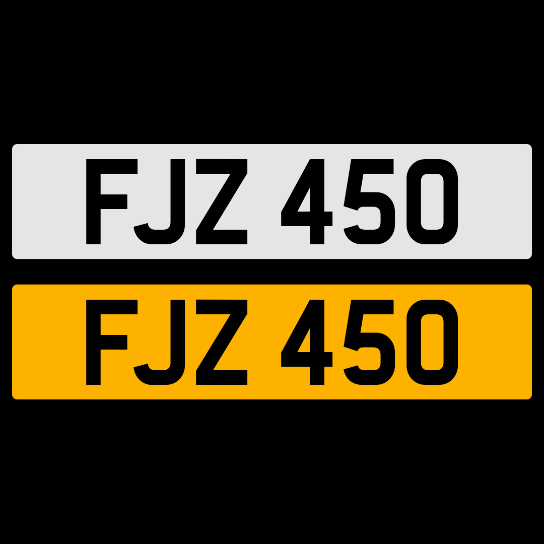 FJZ 450 Number Plate Numberplate Registration Cherished Dateless Northern Irish Ni