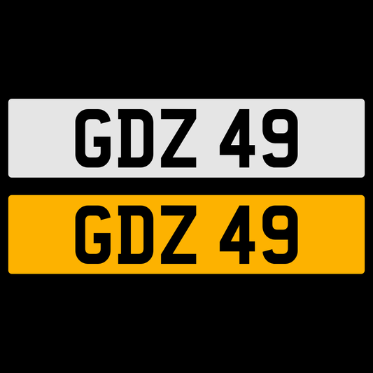 GDZ 49 Number Plate Numberplate Registration Cherished Dateless Northern Irish Ni