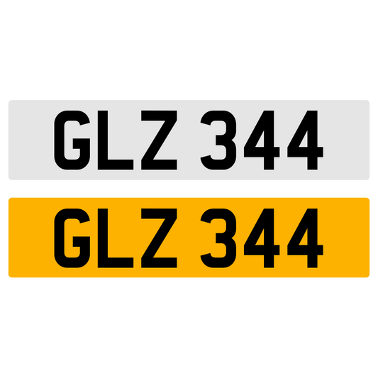 GLZ 344 Number Plate Numberplate Registration Cherished Dateless Northern Irish NI 3X3