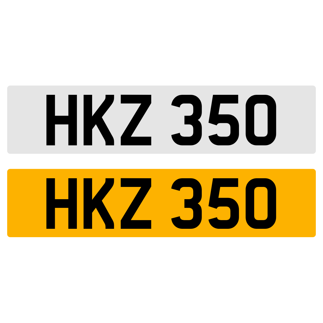 HKZ 350 Number Plate Numberplate Registration Cherished Dateless Northern Irish NI 3X3