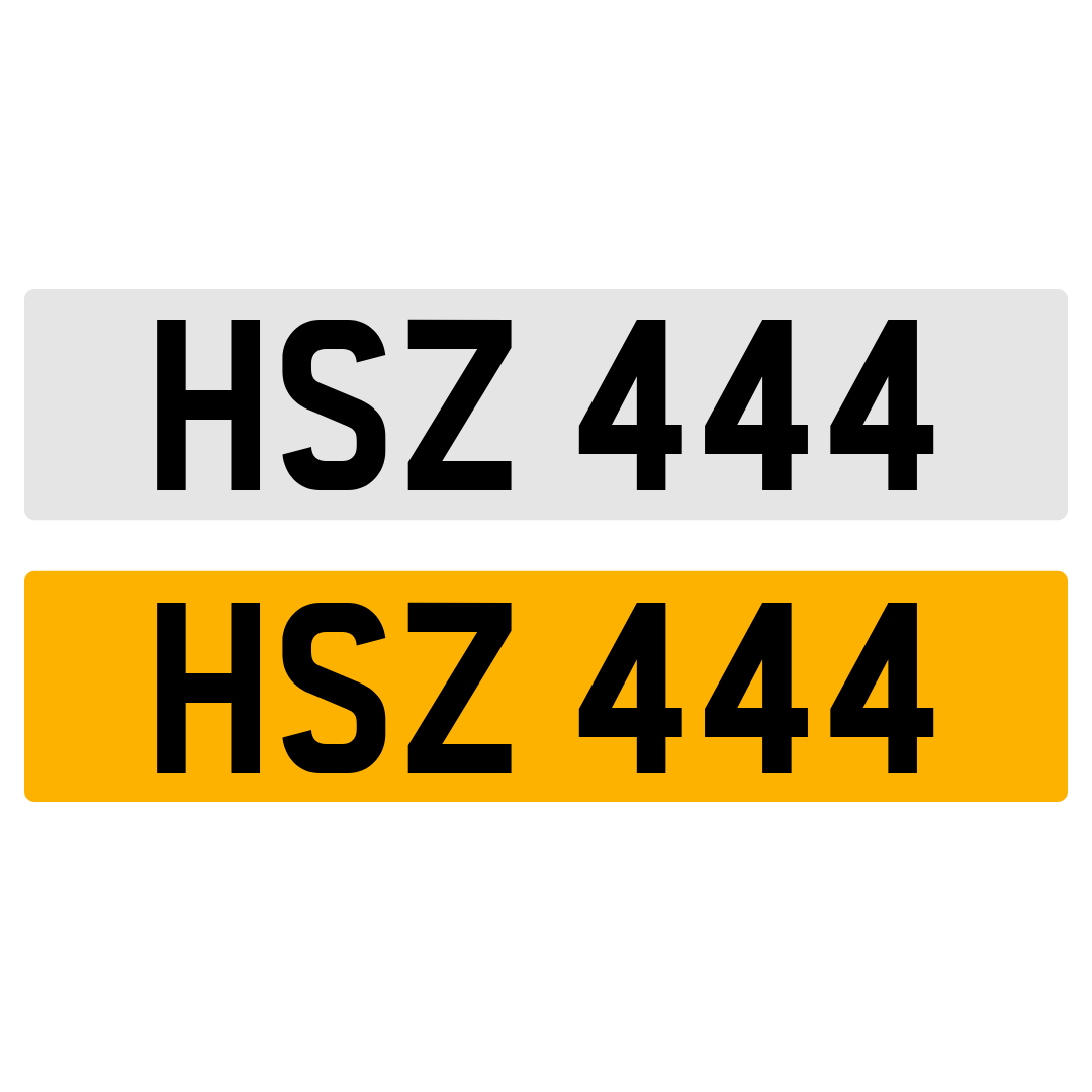 HSZ 444 Number Plate Numberplate Registration Cherished Dateless Northern Irish NI
