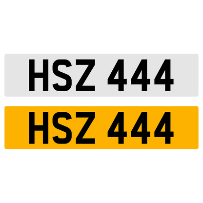 HSZ 444 Number Plate Numberplate Registration Cherished Dateless Northern Irish NI