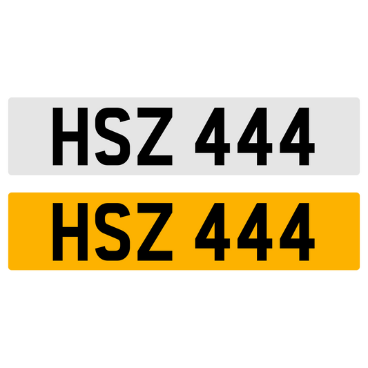 HSZ 444 Number Plate Numberplate Registration Cherished Dateless Northern Irish NI
