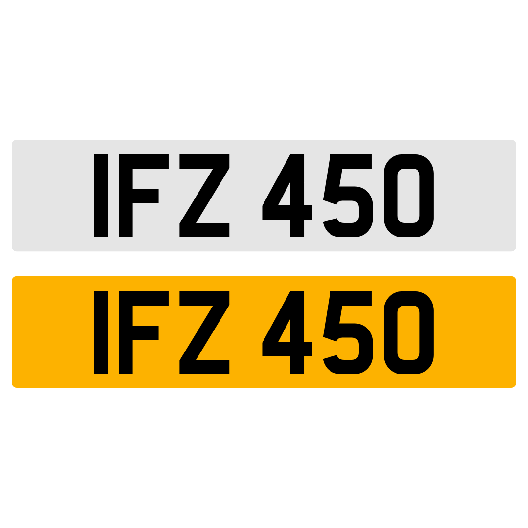 IFZ 450 Number Plate Numberplate Registration Cherished Dateless Northern Irish NI 3X3