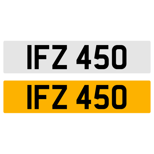 IFZ 450 Number Plate Numberplate Registration Cherished Dateless Northern Irish NI 3X3
