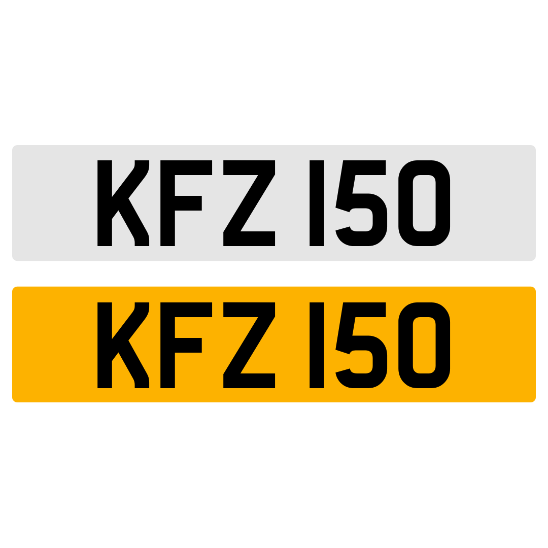 KFZ 150 Number Plate Numberplate Registration Cherished Dateless Northern Irish Ni