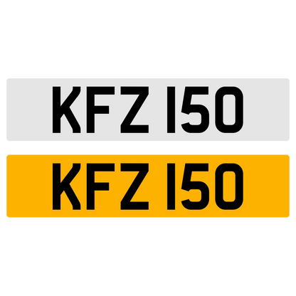 KFZ 150 Number Plate Numberplate Registration Cherished Dateless Northern Irish Ni