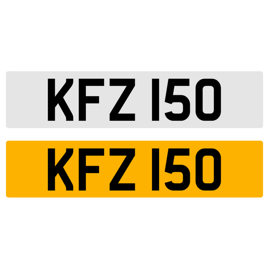 KFZ 150 Number Plate Numberplate Registration Cherished Dateless Northern Irish Ni