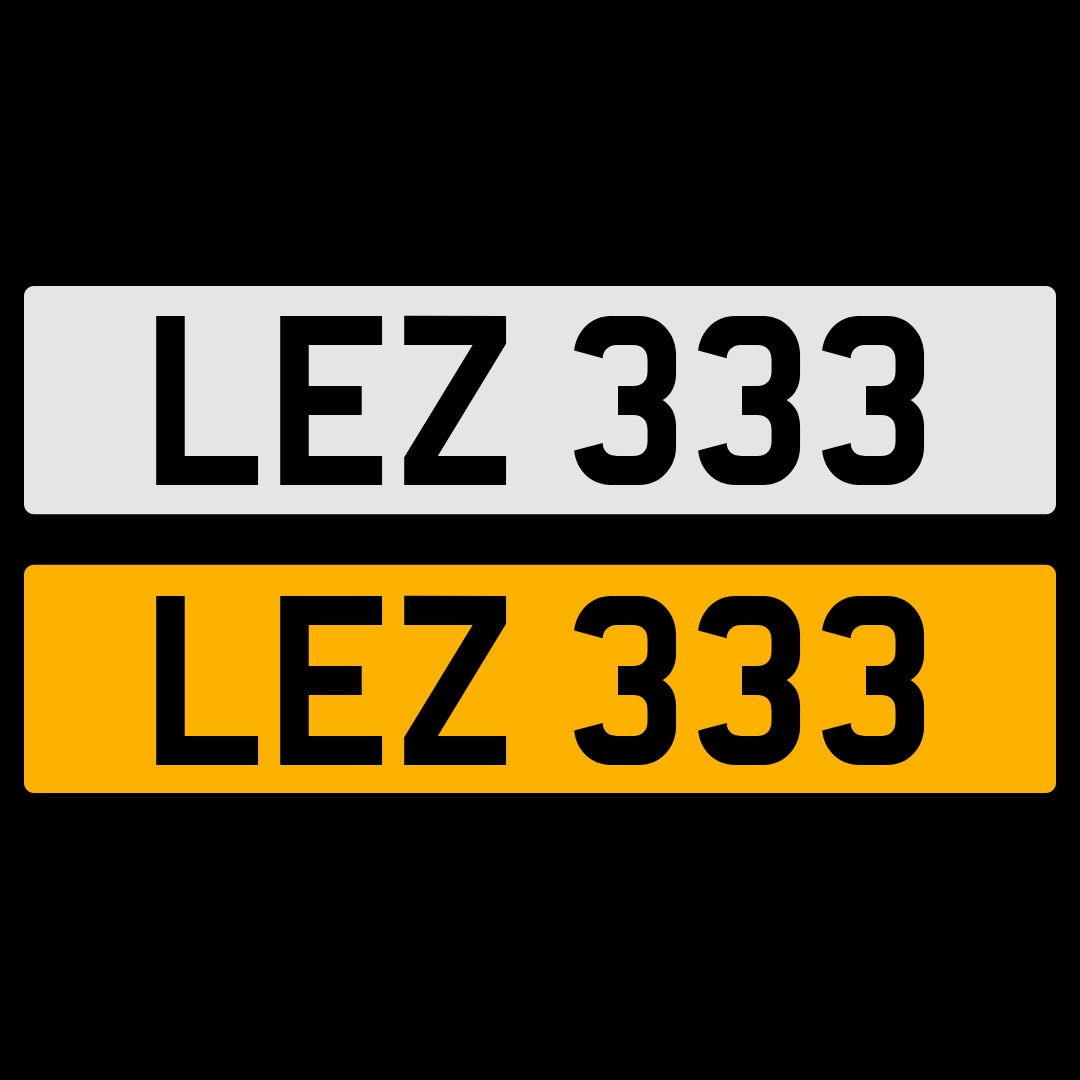 LEZ 333 Number Plate Numberplate Registration Cherished Dateless Northern Irish NI