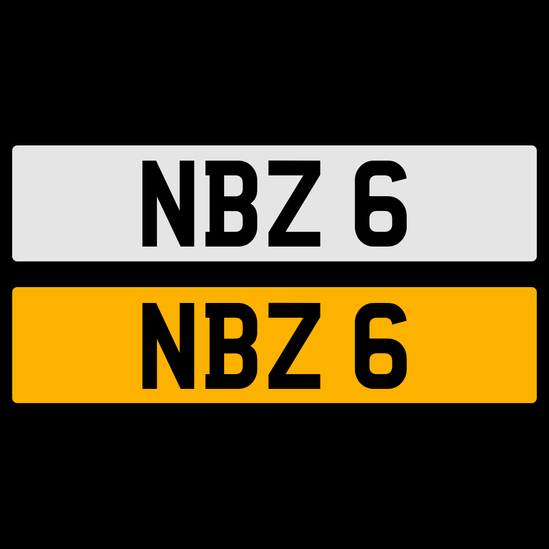 NBZ 6 NUMBER PLATE REGISTRATION NUMBERPLATE CHERISHED DATELESS NORTHERN IRISH NI