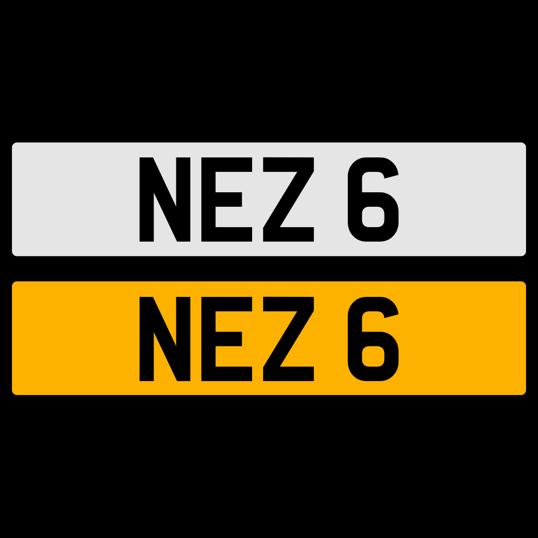NEZ 6 NUMBER PLATE REGISTRATION NUMBERPLATE CHERISHED DATELESS NORTHERN IRISH NI