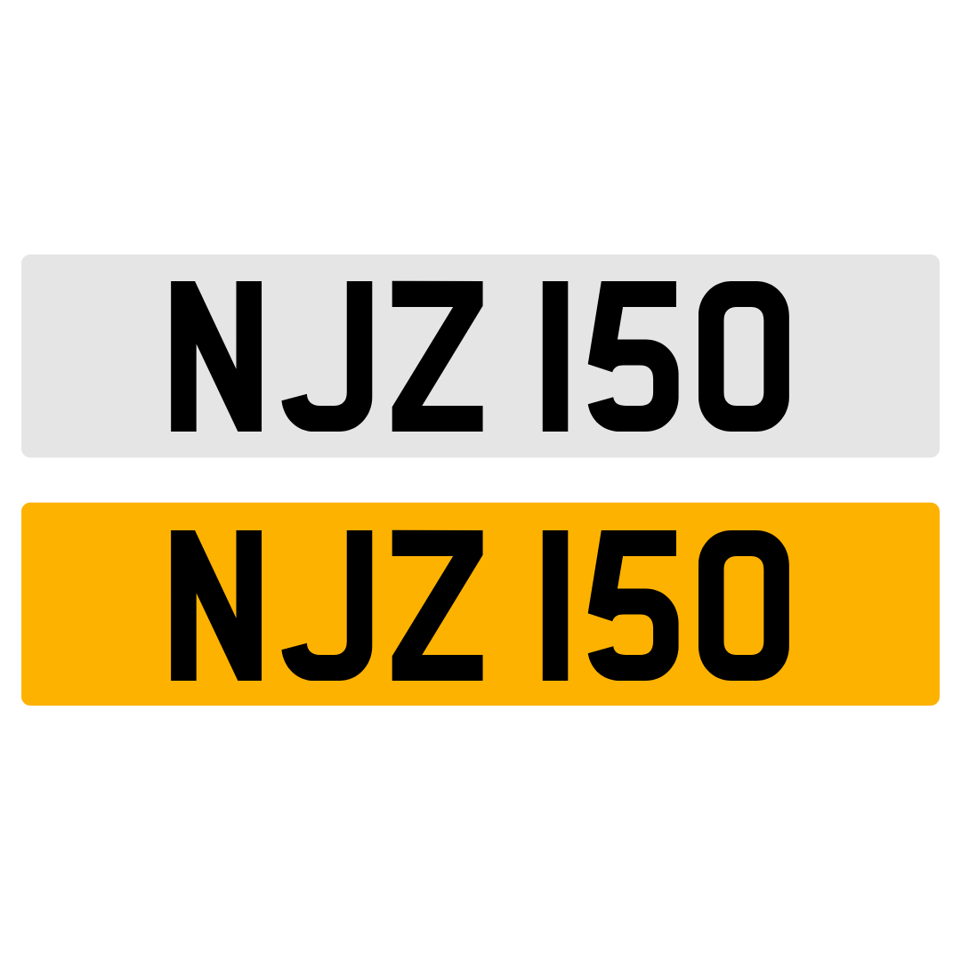 NJZ 150 Number Plate Numberplate Registration Cherished Dateless Northern Irish NI