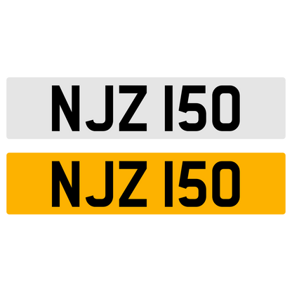 NJZ 150 Number Plate Numberplate Registration Cherished Dateless Northern Irish NI