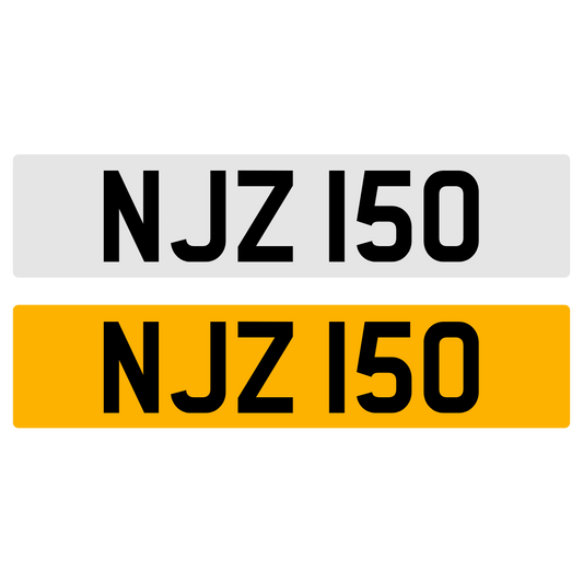 NJZ 150 Number Plate Numberplate Registration Cherished Dateless Northern Irish NI