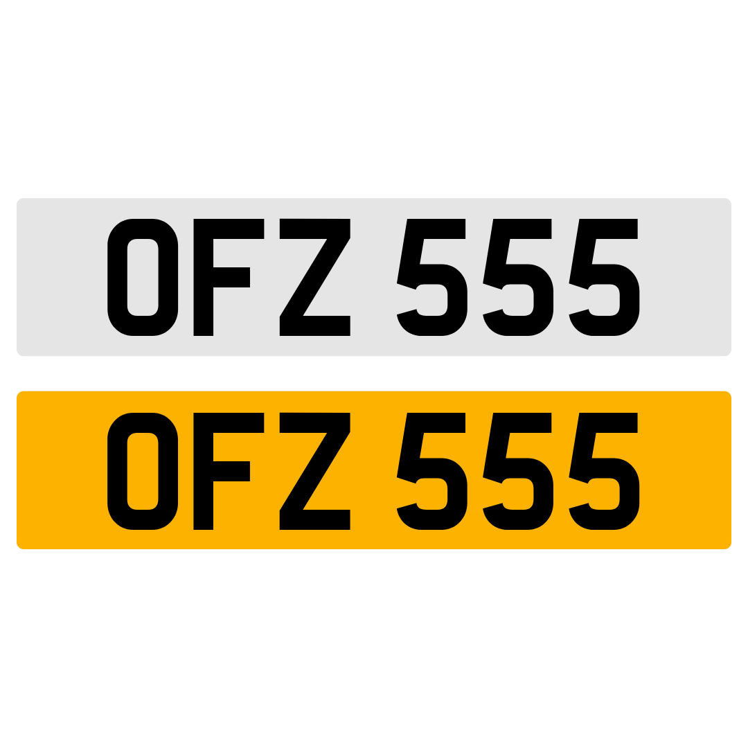 OFZ 555 Number Plate Numberplate Registration Cherished Dateless Northern Irish NI