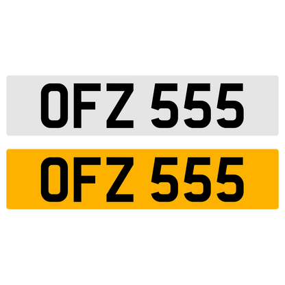 OFZ 555 Number Plate Numberplate Registration Cherished Dateless Northern Irish NI