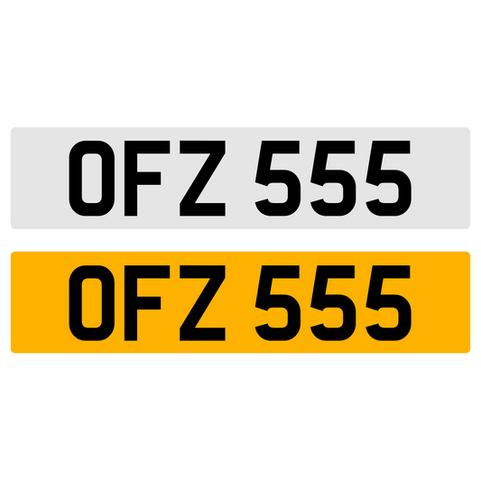 OFZ 555 Number Plate Numberplate Registration Cherished Dateless Northern Irish NI