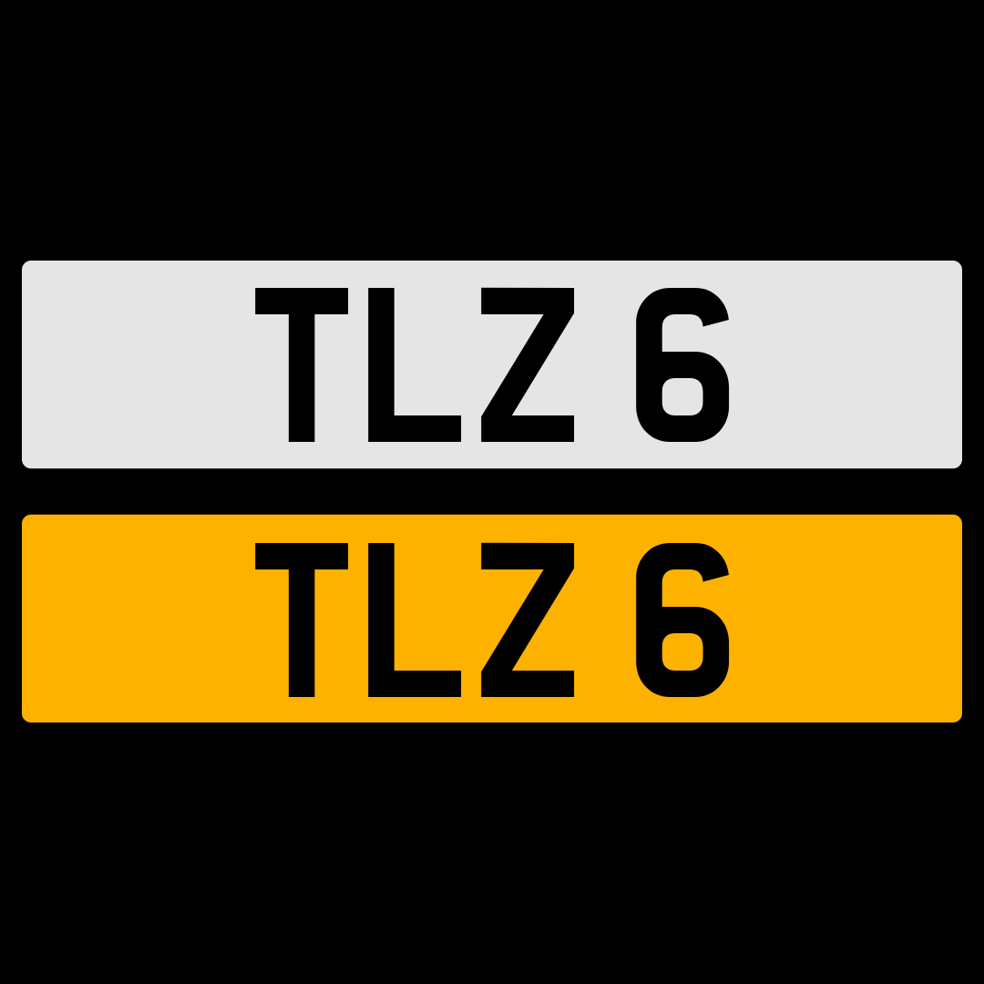 TLZ 6 NUMBER PLATE REGISTRATION NUMBERPLATE CHERISHED DATELESS NORTHERN IRISH NI