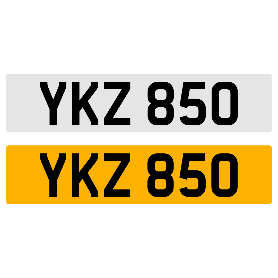 YKZ 850 Number Plate Registration Numberplate Cherished Dateless Northern Irish NI