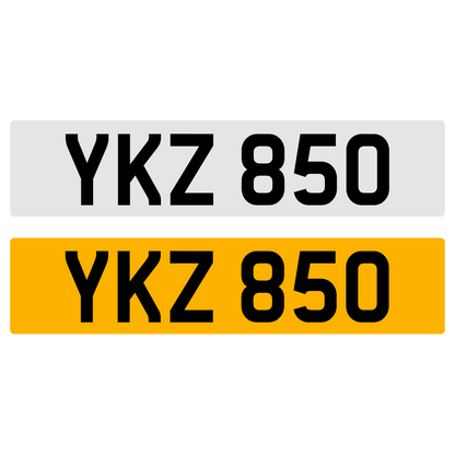 YKZ 850 Number Plate Registration Numberplate Cherished Dateless Northern Irish NI