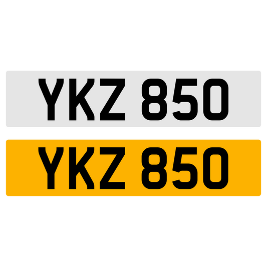 YKZ 850 Number Plate Registration Numberplate Cherished Dateless Northern Irish NI