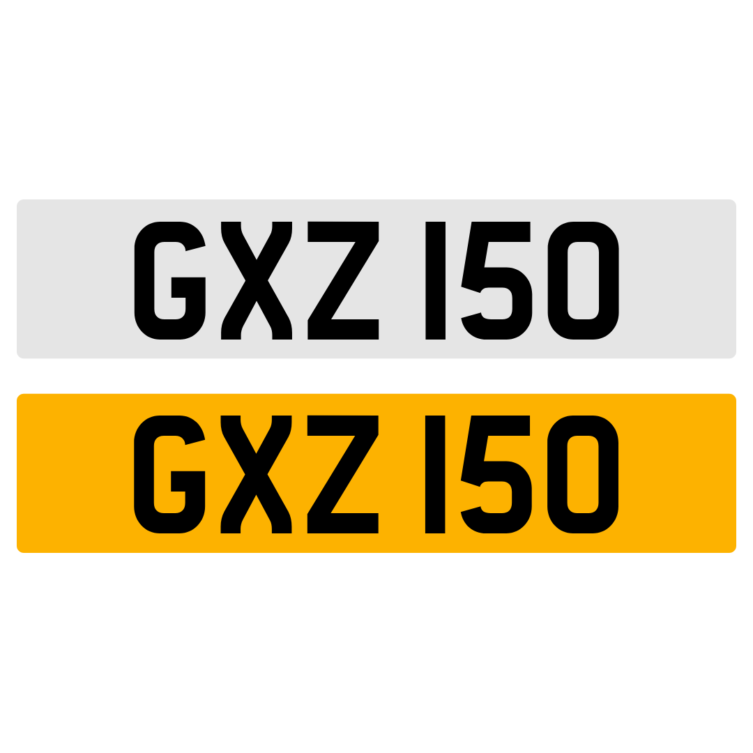 GXZ 150 Number Plate Numberplate Registration Cherished Dateless Northern Irish NI