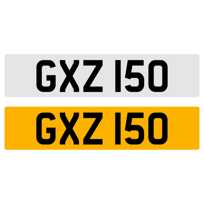 GXZ 150 Number Plate Numberplate Registration Cherished Dateless Northern Irish NI