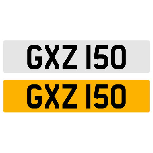 GXZ 150 Number Plate Numberplate Registration Cherished Dateless Northern Irish NI