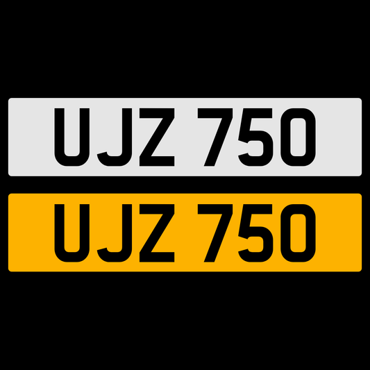 UJZ 750 Number Plate Numberplate Registration Cherished Dateless Northern Irish Ni