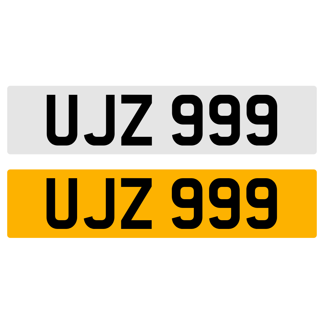 UJZ 999 Number Plate Registration Numberplate Cherished Dateless Northern Irish NI