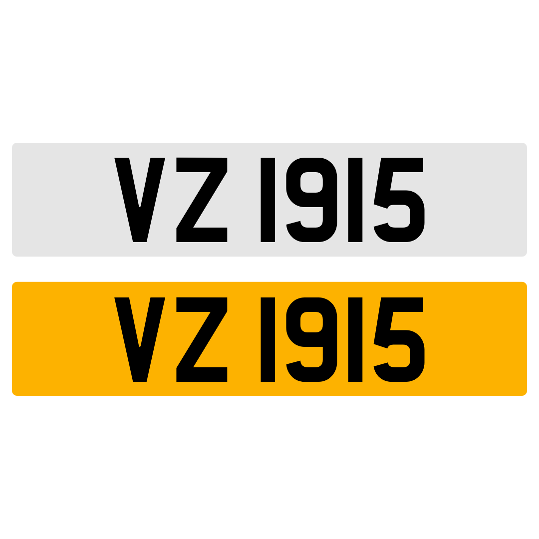 VZ 1915 Number Plate Numberplate Registration Cherished Dateless Northern Irish NI
