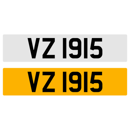 VZ 1915 Number Plate Numberplate Registration Cherished Dateless Northern Irish NI