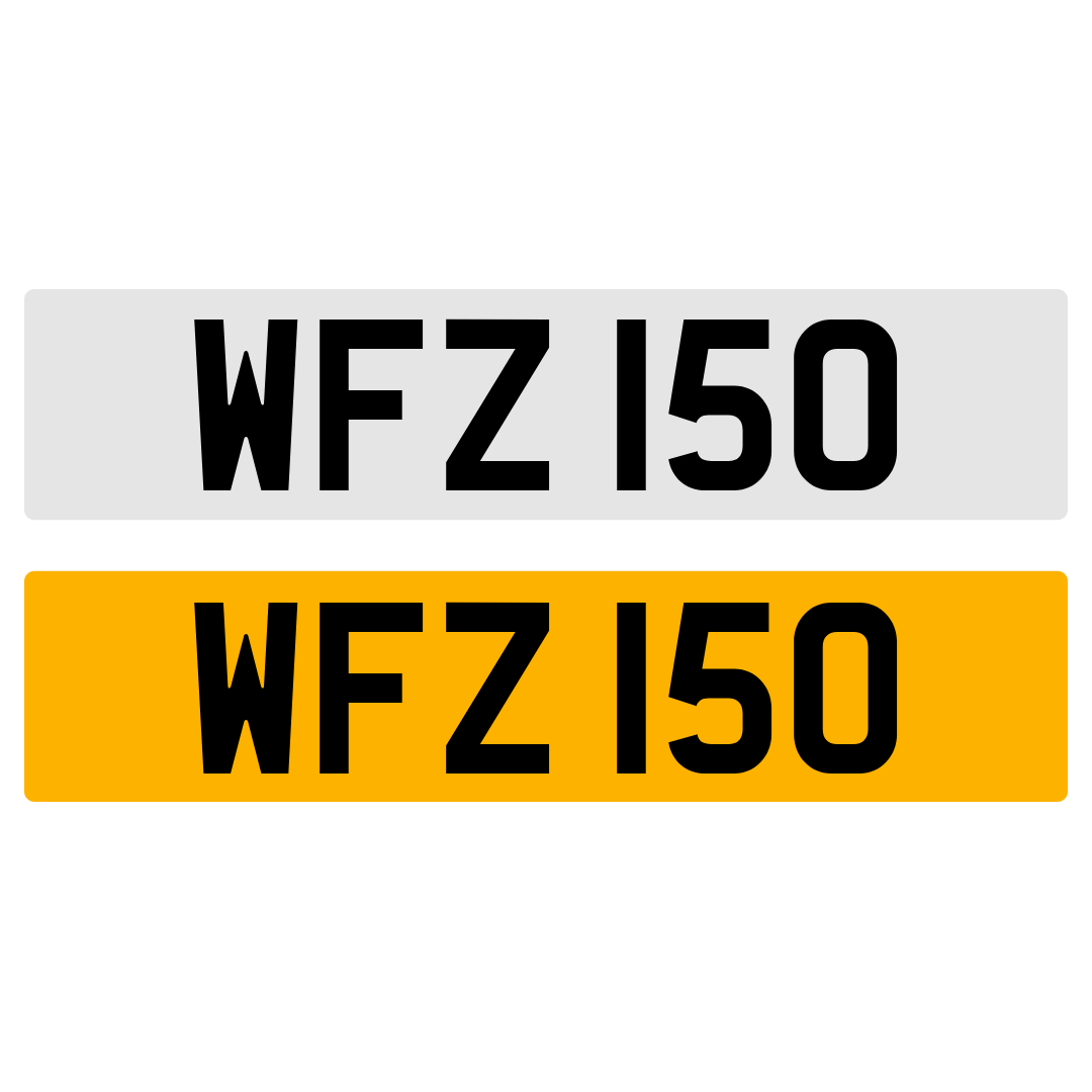WFZ 150 Number Plate Numberplate Registration Cherished Dateless Northern Irish Ni