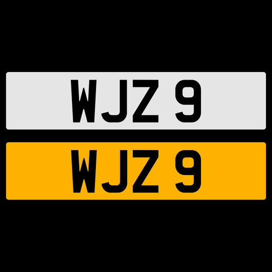 WJZ 9 Number Plate Registration Numberplate Cherished Dateless Northern Irish NI