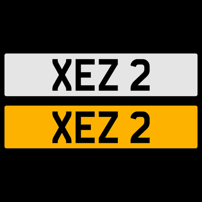 XEZ 2 Number Plate Registration Numberplate Cherished Dateless Northern Irish NI