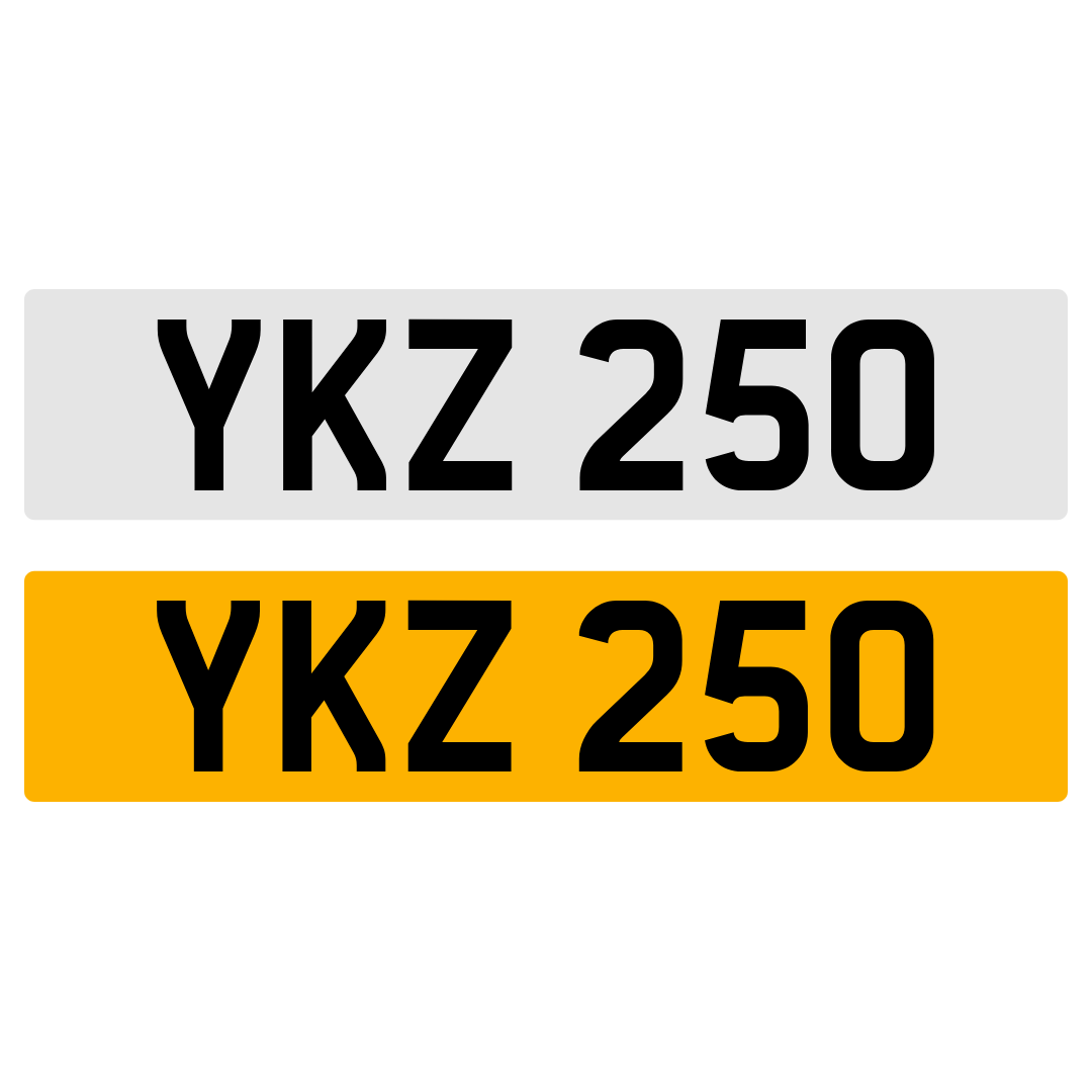 YKZ 250 Number Plate Registration Numberplate Cherished Dateless Northern Irish NI