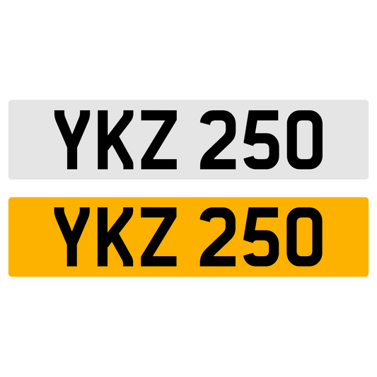 YKZ 250 Number Plate Registration Numberplate Cherished Dateless Northern Irish NI