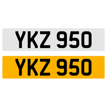 YKZ 950 Number Plate Numberplate Registration Cherished Dateless Northern Irish NI