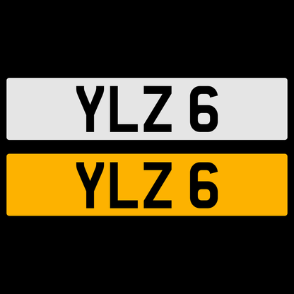 YLZ 6 NUMBER PLATE REGISTRATION NUMBERPLATE CHERISHED DATELESS NORTHERN IRISH NI